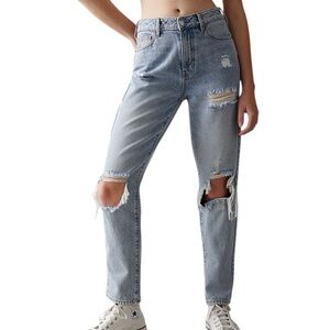 Pacsun Eco Light Blue Distressed Mom Jeans Size 26